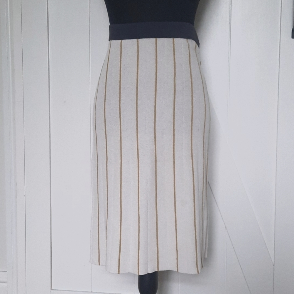 Tory Burch gold striped sweater skirt